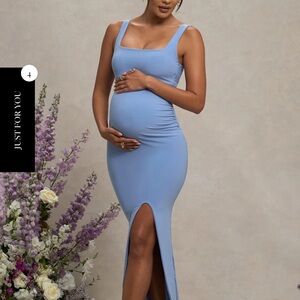 Club L London Blue Sleeveless Bodycon Maxi Dress